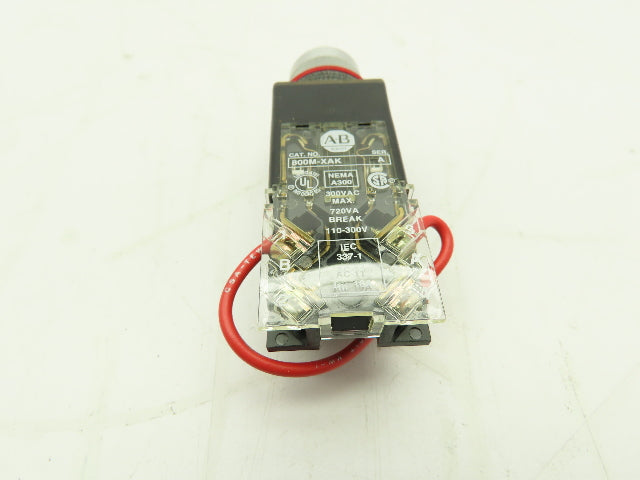 Allen Bradley 800MR-PT16K Push-To-Test Pilot Light WHITE 22mm Ser D Push Button