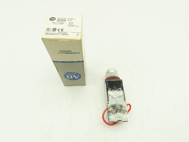 Allen Bradley 800MR-PT16K Push-To-Test Pilot Light WHITE 22mm Ser D Push Button