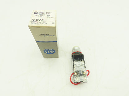Allen Bradley 800MR-PT16K Push-To-Test Pilot Light WHITE 22mm Ser D Push Button