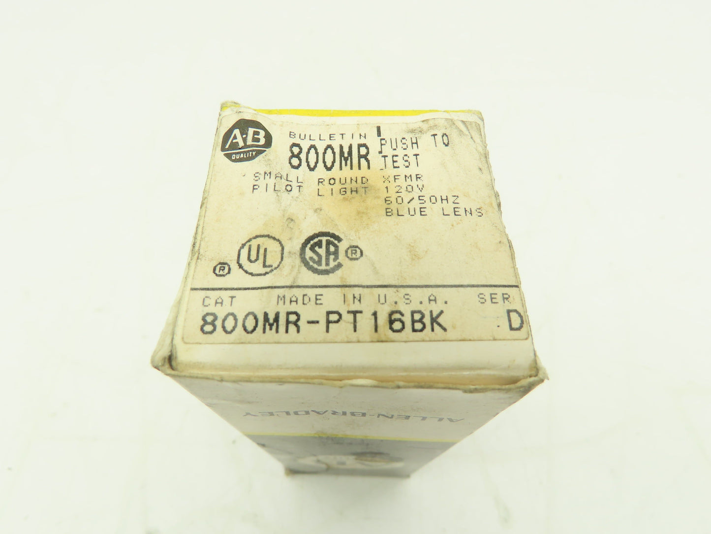 Allen Bradley 800MR-PT16K Push-To-Test Pilot Light BLUE 22mm Ser D Push Button