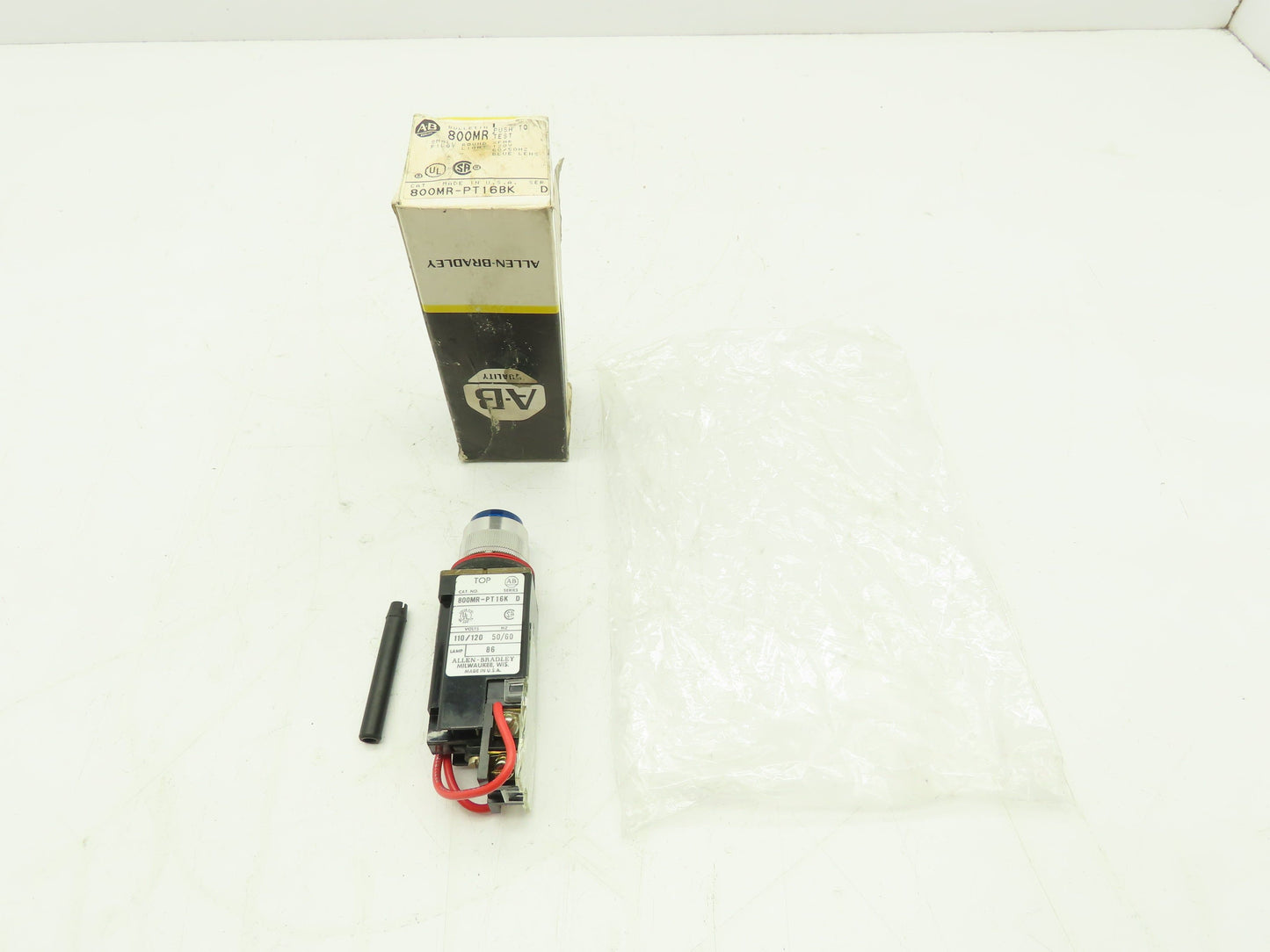 Allen Bradley 800MR-PT16K Push-To-Test Pilot Light BLUE 22mm Ser D Push Button