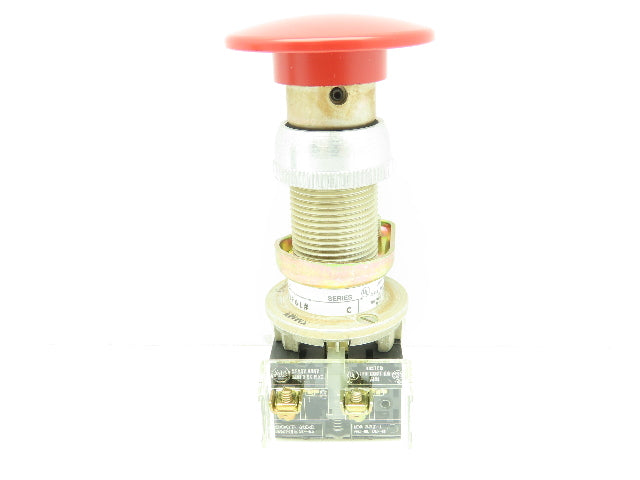 Allen Bradley Mushroomhead Push Button RED STOP Switch Ser C Momentary 2NC
