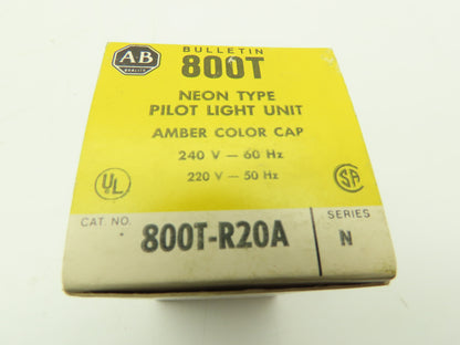 Allen Bradley Pilot Light 220/240V 30mm AMBER Ser N Neon Type  LOT OF 2