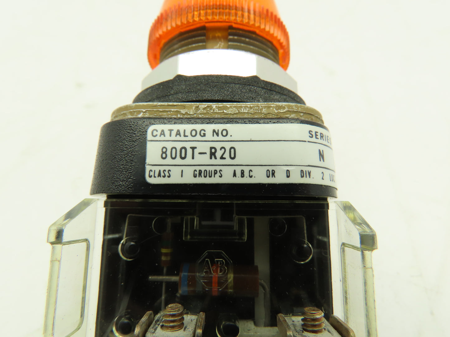 Allen Bradley Pilot Light 220/240V 30mm AMBER Ser N Neon Type  LOT OF 2