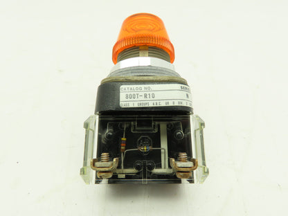 Allen Bradley 800T-R10 Pilot Light 120V 30mm AMBER Ser N Neon Type  LOT OF 2