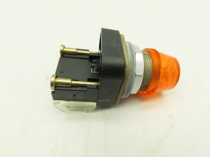 Allen Bradley 800T-R10 Pilot Light 120V 30mm AMBER Ser N Neon Type  LOT OF 2