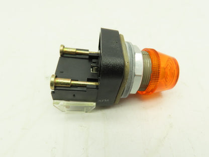 Allen Bradley 800T-R10 Pilot Light 120V 30mm AMBER Ser N Neon Type  LOT OF 2