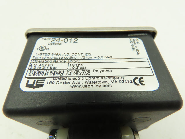 24-012 UE Delta-Pro Differential Pressure Switch 4-45 PSID 1-SPDT 1/4" FNPS