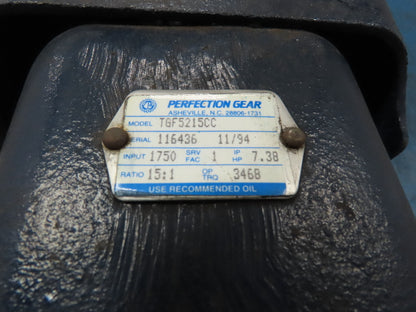 Perfection Gear TGF5215CC Ratio-15:1, 7.38 HP @ 1750RPM Gear Reducer