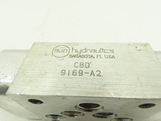Sun Hydraulics C B D Manifold Sandwich Valve Block W/2 9BH9 RPEC LAN Relief Valves