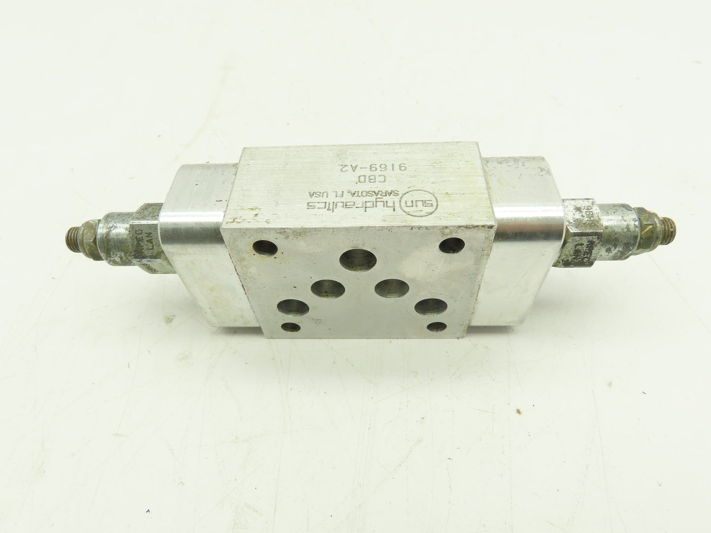 Sun Hydraulics C B D Manifold Sandwich Valve Block W/2 9BH9 RPEC LAN Relief Valves