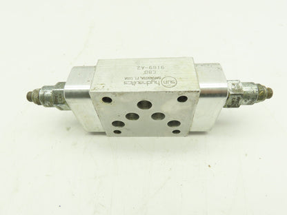 Sun Hydraulics C B D Manifold Sandwich Valve Block W/2 9BH9 RPEC LAN Relief Valves
