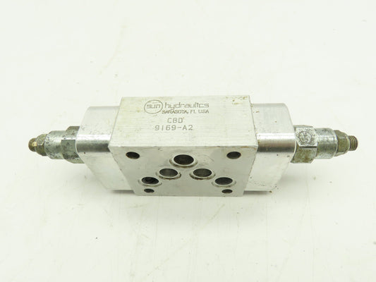 Sun Hydraulics C B D Manifold Sandwich Valve Block W/2 9BH9 RPEC LAN Relief Valves