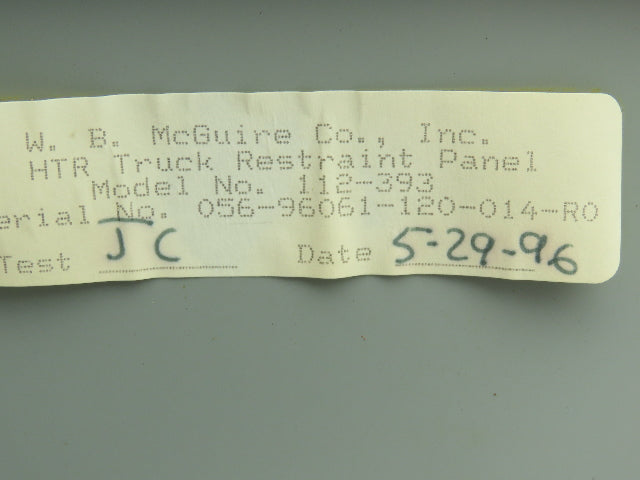 W.B. McGuire 112-393 HTR Loading Dock Vehicle Truck Restraint Control Panel Box