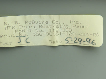 W.B. McGuire 112-393 HTR Loading Dock Vehicle Truck Restraint Control Panel Box