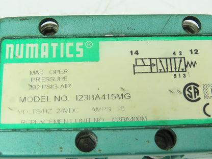 Numatics 123BA415MG  Pneumatic Solenoid Valve 232PSIG-Air 24VDC Rep. 123BA400M