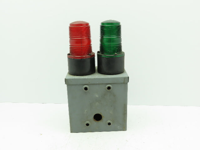 McGuire Dock Controller Indicator Light Box RED/GREEN START/STOP 110V 6x6x4"