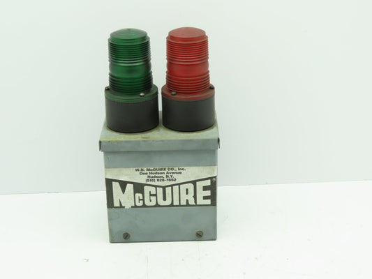 McGuire Dock Controller Indicator Light Box RED/GREEN START/STOP 110V 6x6x4"