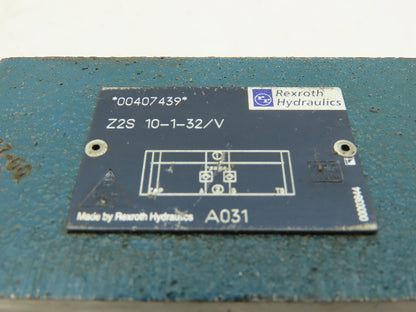 Rexroth Z2S 10-1-32/V Hydraulic Check Valve, Sandwich Plate