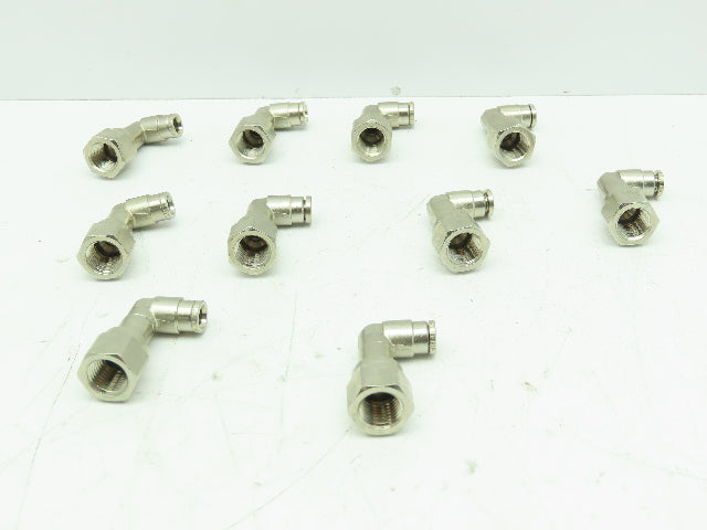 Norgren 	Pneufit 90 Deg Swivel Female Elbow Push Fitting 1/4" Tube 1/4"NPT 10pcs