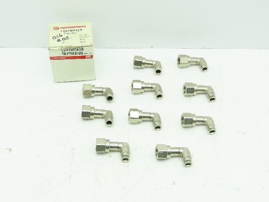 Norgren 	Pneufit 90 Deg Swivel Female Elbow Push Fitting 1/4" Tube 1/4"NPT 10pcs