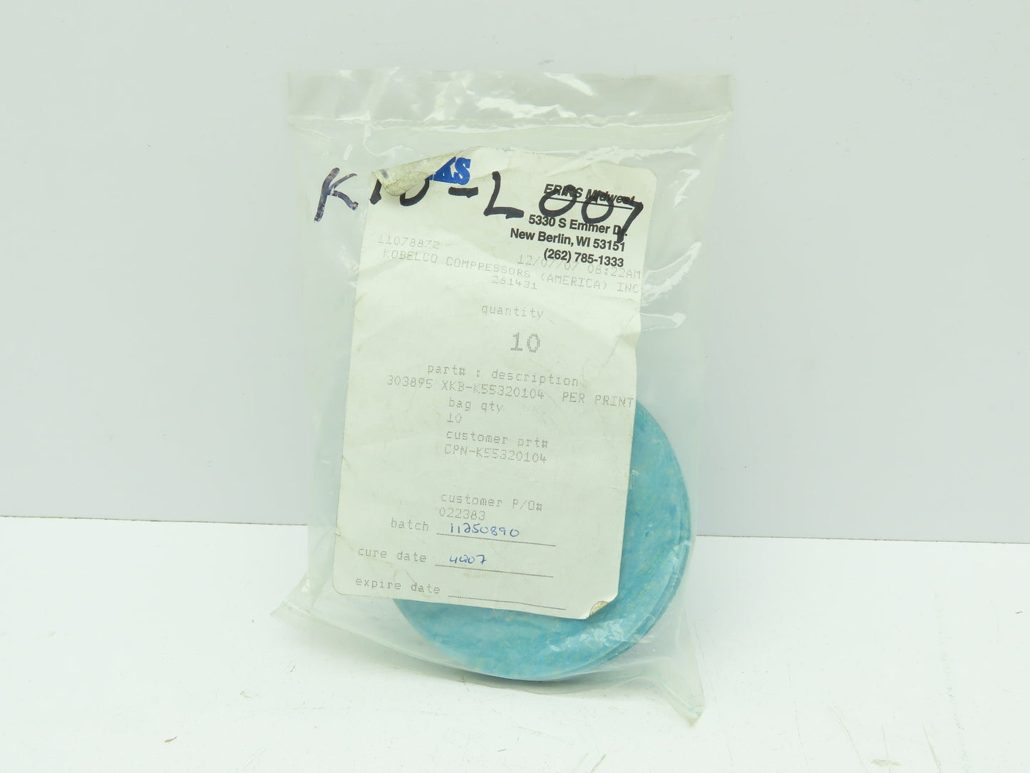 Garlock Blue-Gard Ring Flange Fiber Gasket #150 BLUE 3-3/8" OD  Lot of 10