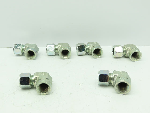 Parker P12BU 90 Deg Elbow Compression Fitting 3/4" Flareless x 3/4"FNPT LOT OF 6