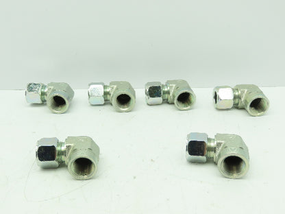 Parker P12BU 90 Deg Elbow Compression Fitting 3/4" Flareless x 3/4"FNPT LOT OF 6