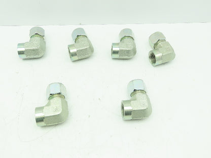 Parker P12BU 90 Deg Elbow Compression Fitting 3/4" Flareless x 3/4"FNPT LOT OF 6