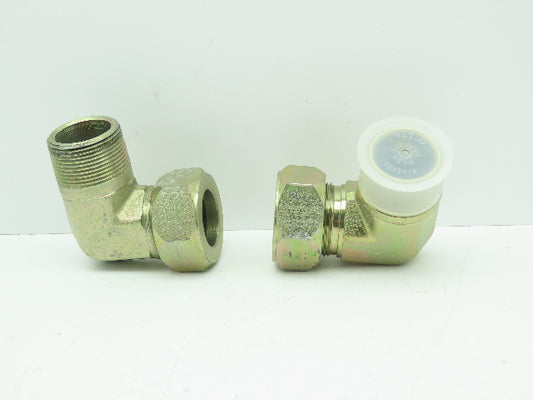 Parker 20DBU 90° Elbow Compression Fitting 1-1/4" Flareless x 1-1/4" NPT Lot of2