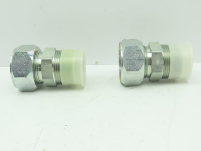 Parker 20FBU Straight Compression Fitting 1-1/4" Flareless x 1-1/4" NPT Lot of2
