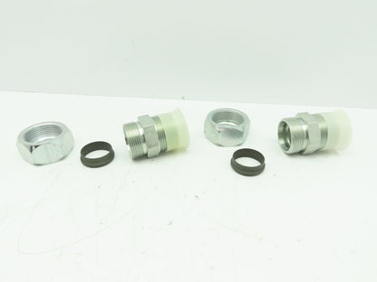 Parker 20FBU Straight Compression Fitting 1-1/4" Flareless x 1-1/4" NPT Lot of2