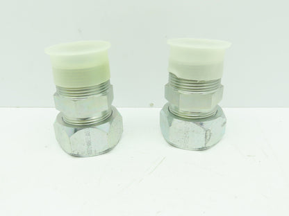 Parker 20FBU Straight Compression Fitting 1-1/4" Flareless x 1-1/4" NPT Lot of2