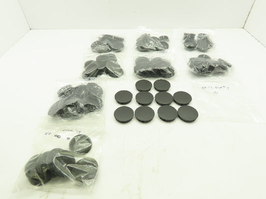 Black Plastic Round Tube Hole Plug Insert Pipe End Cap Cover Head 45mm LOT OF 85