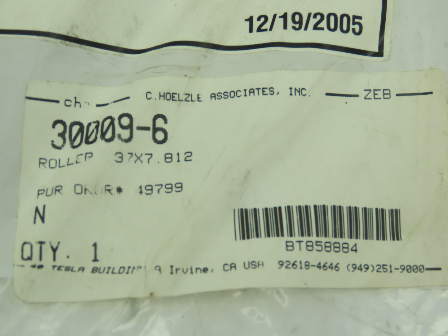 Zebra 170PAX Printer Roller 0.37" OD x 7.812"L   Replacement Part 30009-6