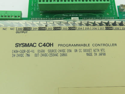 View Engineering #10000-503 Wiring Panel 8100 W/Omron SYSMAC C40H Controller