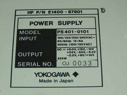 Yokogawa PS401-0101 Power Supply HP 1400-87103