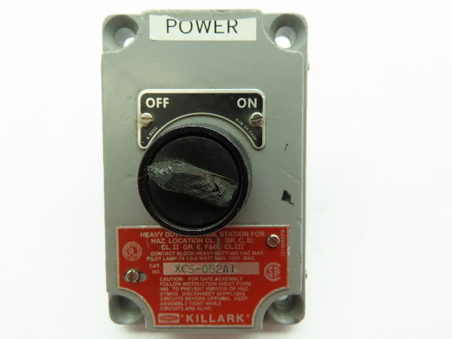 Killark Hubbell XCS-0S2A1 Control Station Cover Selector Switch 2-Pos OFF/ON