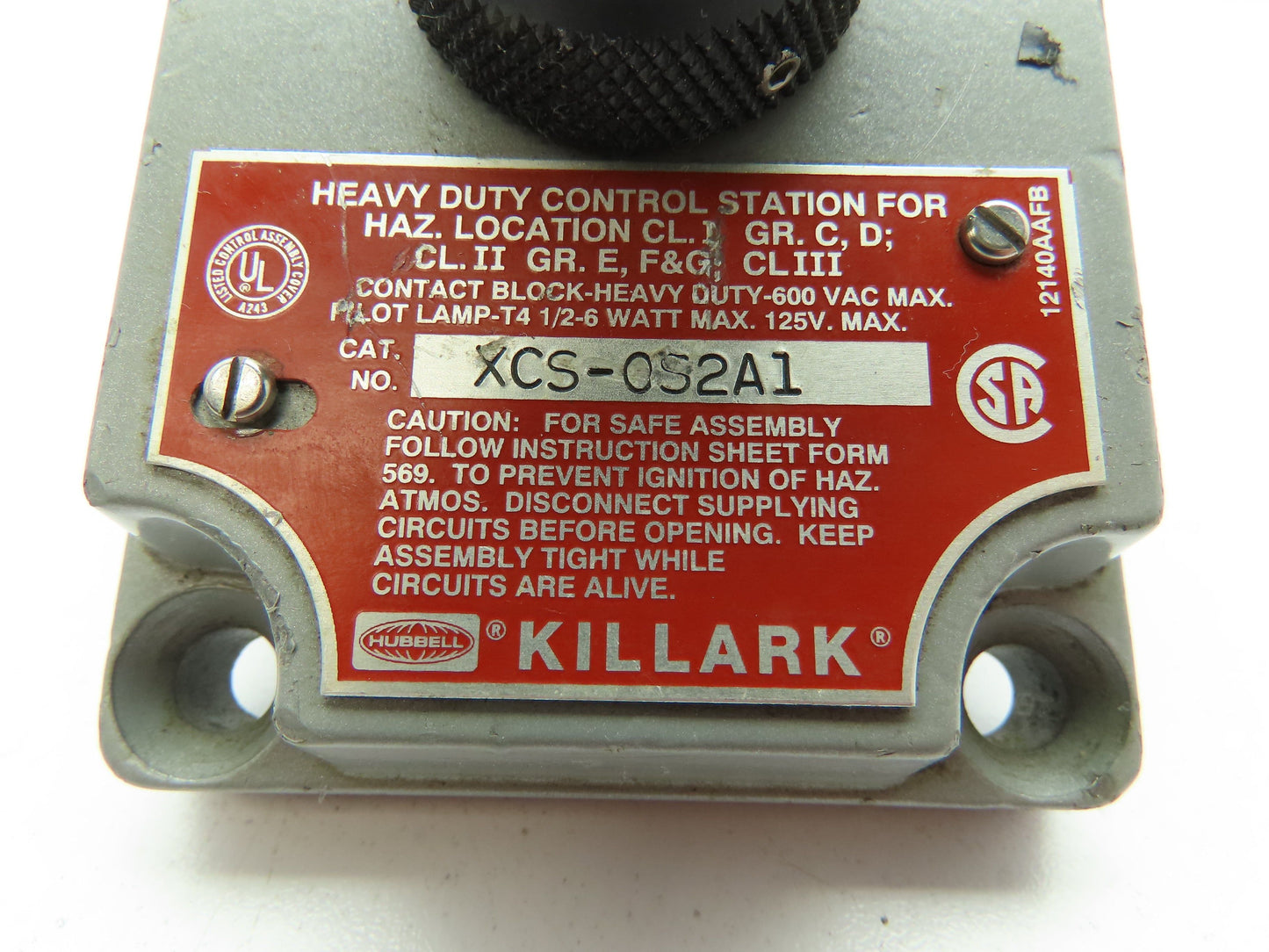 Killark Hubbell XCS-0S2A1 Control Station Cover Selector Switch 2-Pos OFF/ON