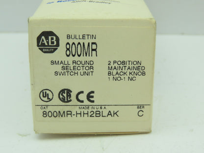 Allen Bradley 800MR-HH2BLAK/C Series C 2-Position Black Selector Switch