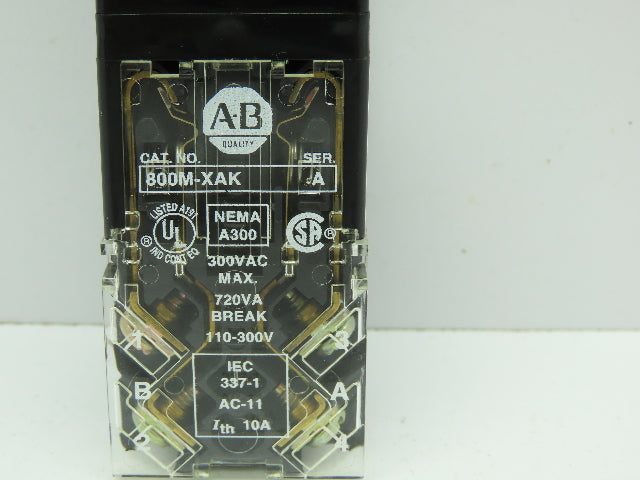 Allen Bradley 800MR-HH2BLAK/C Series C 2-Position Black Selector Switch