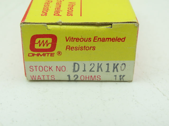Ohmite D12K1K0 Resistor 12 Watt, 1000 OHM, Lot of 11