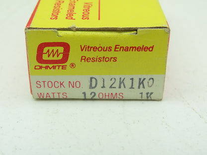 Ohmite D12K1K0 Resistor 12 Watt, 1000 OHM, Lot of 11