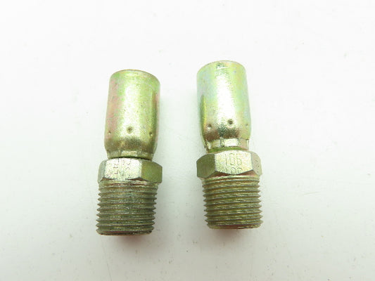 Eaton 05E-106 Coll-O-Crimp Male Rigid Fitting 5/16" Hose ID x 3/8" NPT  LOT OF 2