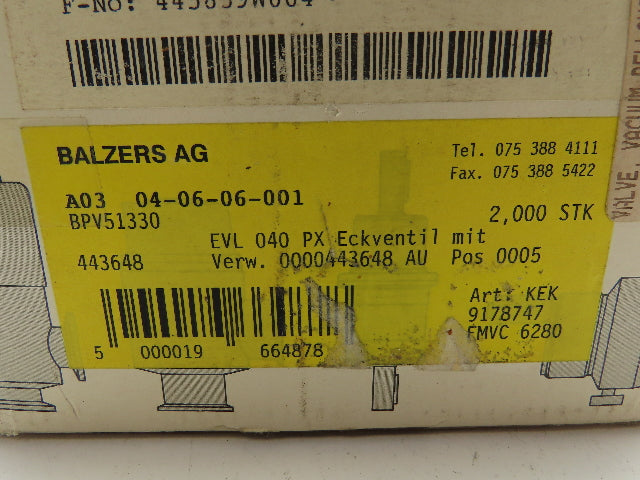 Balzers  BP V16 025 / 4443 Valve Vacuum Bellows