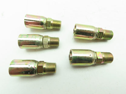 Eaton 06E-104 Coll-O-Crimp Male Rigid Fitting 3/8" Hose ID x 1/4" NPT  LOT OF 5