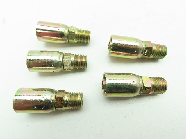 Eaton 06E-104 Coll-O-Crimp Male Rigid Fitting 3/8" Hose ID x 1/4" NPT  LOT OF 5