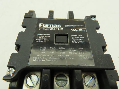 Furnas 42EF35AFAIM Definite Purpose Contactor 60A 600V Coil 110/120V 50/60Hz