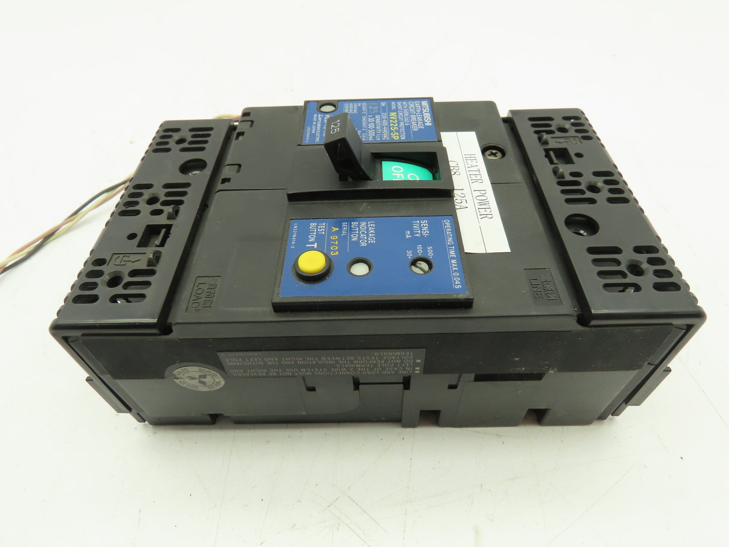 Mitsubishi NV225-SP Circuit Breaker 3-Pole 125A Earth-Leakage Indicator