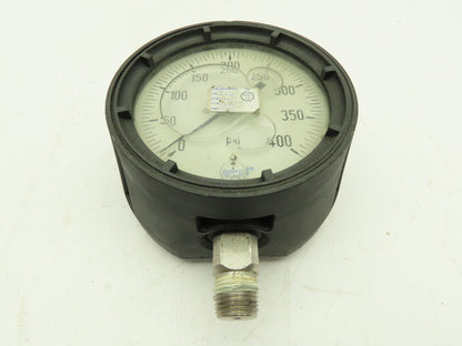 Wika 4" Pressure Gauge Liquid Filled 0-400 PSI 316 SS Tube and Connection